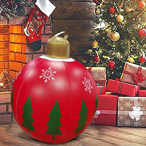 Grebest Giant Christmas Inflatable Ball Ornaments,23.62" Exquisite Pvc Balls Waterproof Multi-Colored Christmas For Holiday Outdoor Xmas Trees Decorations Clear One Size #TOP4