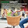 ProSource Wicker Bike Basket Front Cargo for Women and Men, Fits Most Bikes, Beach Cruiser, Stationary Bike, Ebike, Road Bike, Light Brown #5