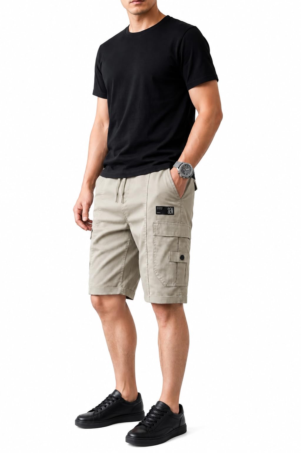 dhrivansh Urban Cargo Shorts Men | Trendy Cotton Shorts | Street Style Casual Shorts with Utility Pockets-picture-23