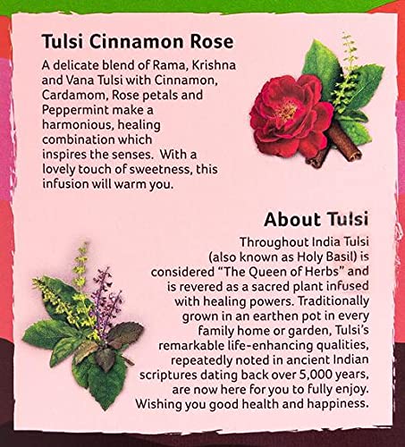 Organic India Tulsi Caffeine Free Tea, Cinnamon Rose, 18 Count #TOP5