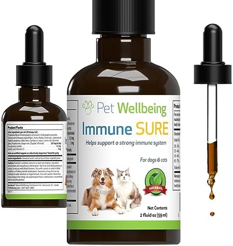 Pet Wellbeing Immune Sure for Dogs – Vet-Formulated – Immune System Support & Protection – Natural Herbal Supplement 2 oz (59 ml)
