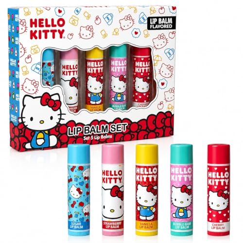 Hello Kitty Lot de 5 baumes à lèvres