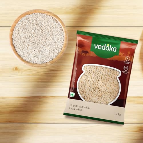 Image of Amazon Brand - Vedaka Premium Unpolished White Urad Whole, 2kg
