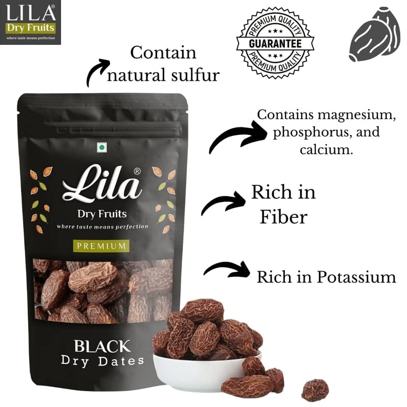 Image of LILA DRY FRUITS International Dates (1000 grams)| Healthy & Nutritious Snack | Rich in Vitamins & Minerals | Natural Sweetener | Kala Chuara | Khajoor or Khajur Dry Fruit Perfect for Gifting