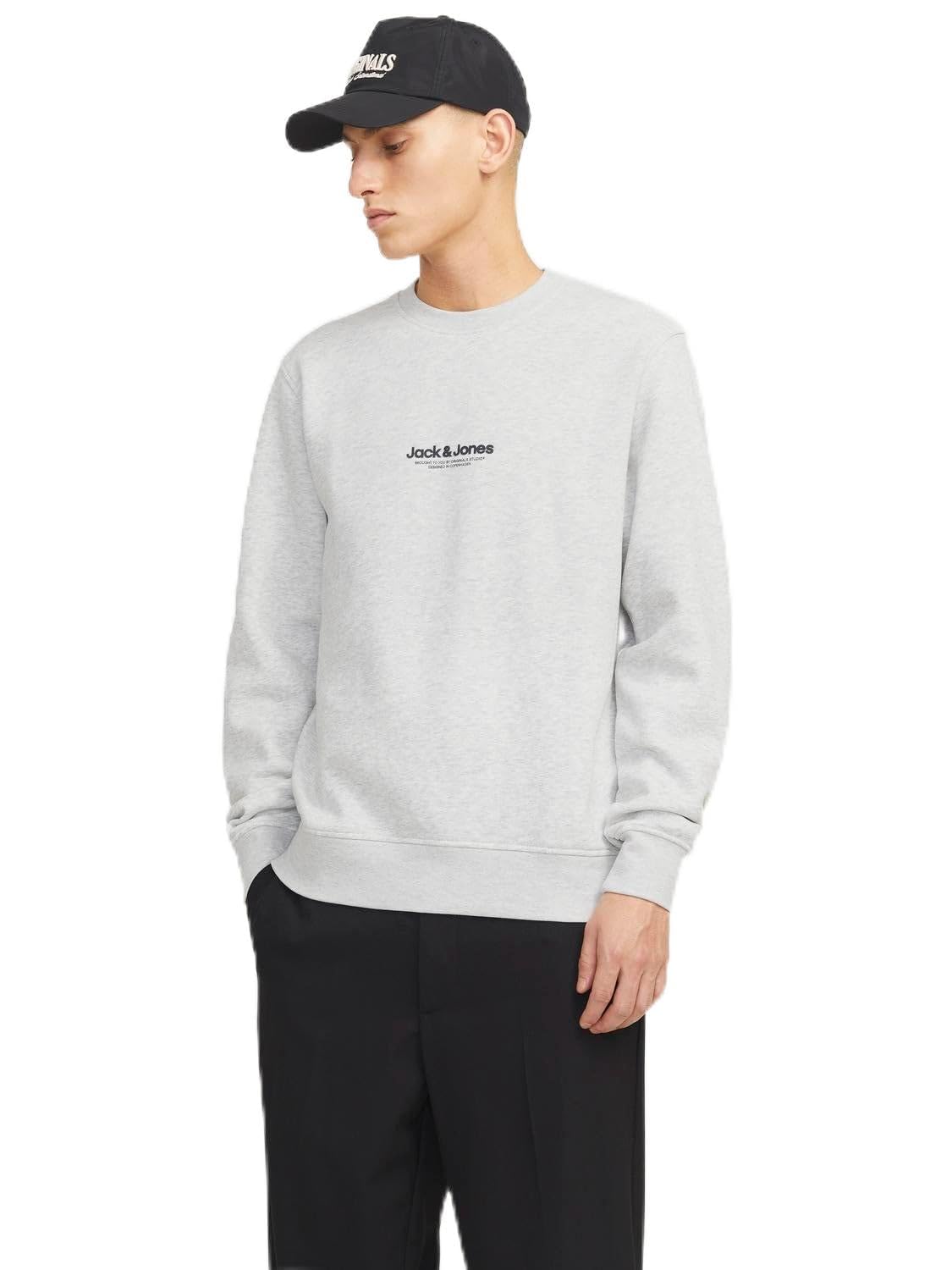 JACK & JONES Sweatshirt Herren 2er-Pack – Langarm, Rundhals, ohne Kapuze Pullover, weiche Innenseite, aus Polyester & Baumwolle Pulli