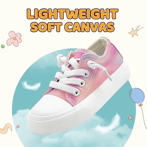 xinran&shengli Toddler Kid Canvas Shoes Boys and Girls Lace Up Low Top Sneakers Little Big Kids Slip On Tennis2