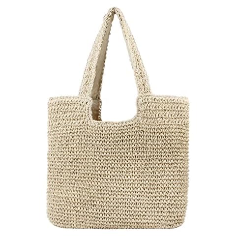 Freie Liebe Straw Beach Bag for Women Summer Woven Tote Bag Shoulder Handbags Cover