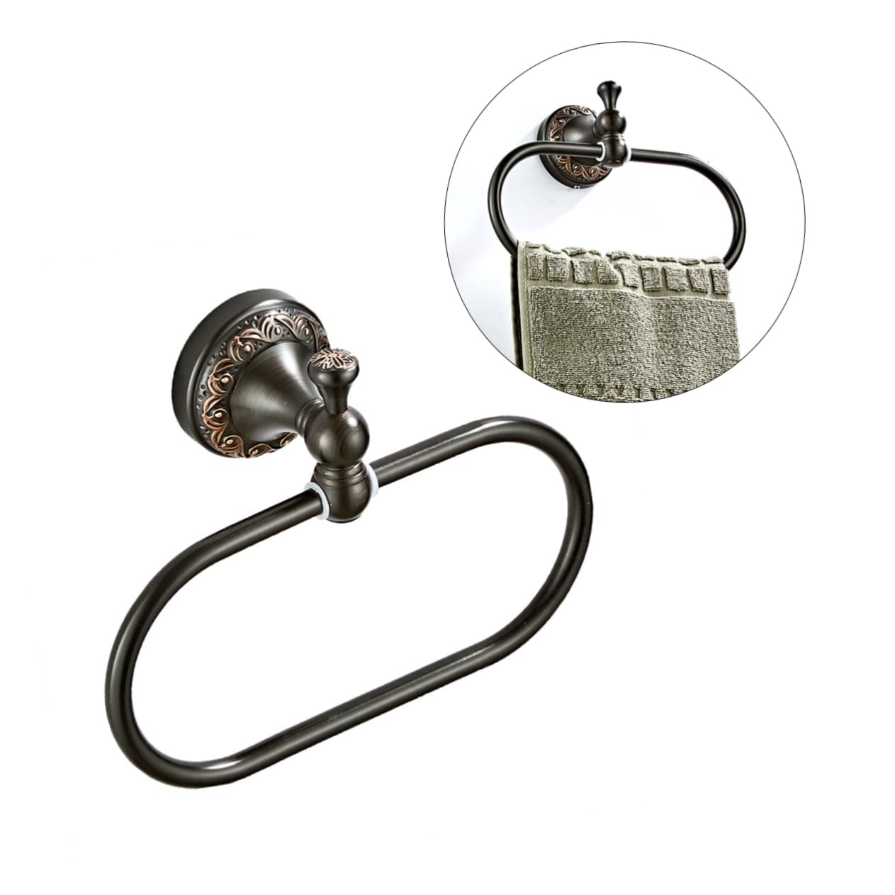 Portasciugamani Ad Anello in Rame Portasciugamani Ad Anello Per Bagno Da Parete Salvaspazio Per Piccolo Bagno Materiale Antiabrasione Avanzato