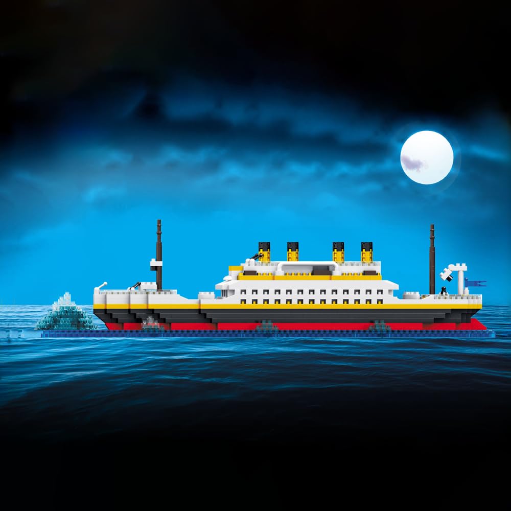 Titanic Model Building Block Set, 1068 Pieces Build and Display Cruise Ship Titanic Model - Image 3