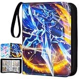 Card Binder for Pokemon Cards Holder 4-Pocket, Trading Card Games Collection Binder Case Book Fits 440 Cards With 50 Removable Sleeves Display Storage Carrying Case for TCG (440 cards)