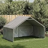 Gecheer Outdoor-Hundezwinger mit Abdeckung 3x2x1,9 m Verzinkter Stahl, Hundezwinger Freilaufgehege für große Hunde Garten Camping Outdoor4105409