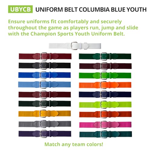 Image of Champion Sports Baseball & Softball Belt - Stretch Fit Uniform Belt for Youth & Adult Players, Multiple Colors