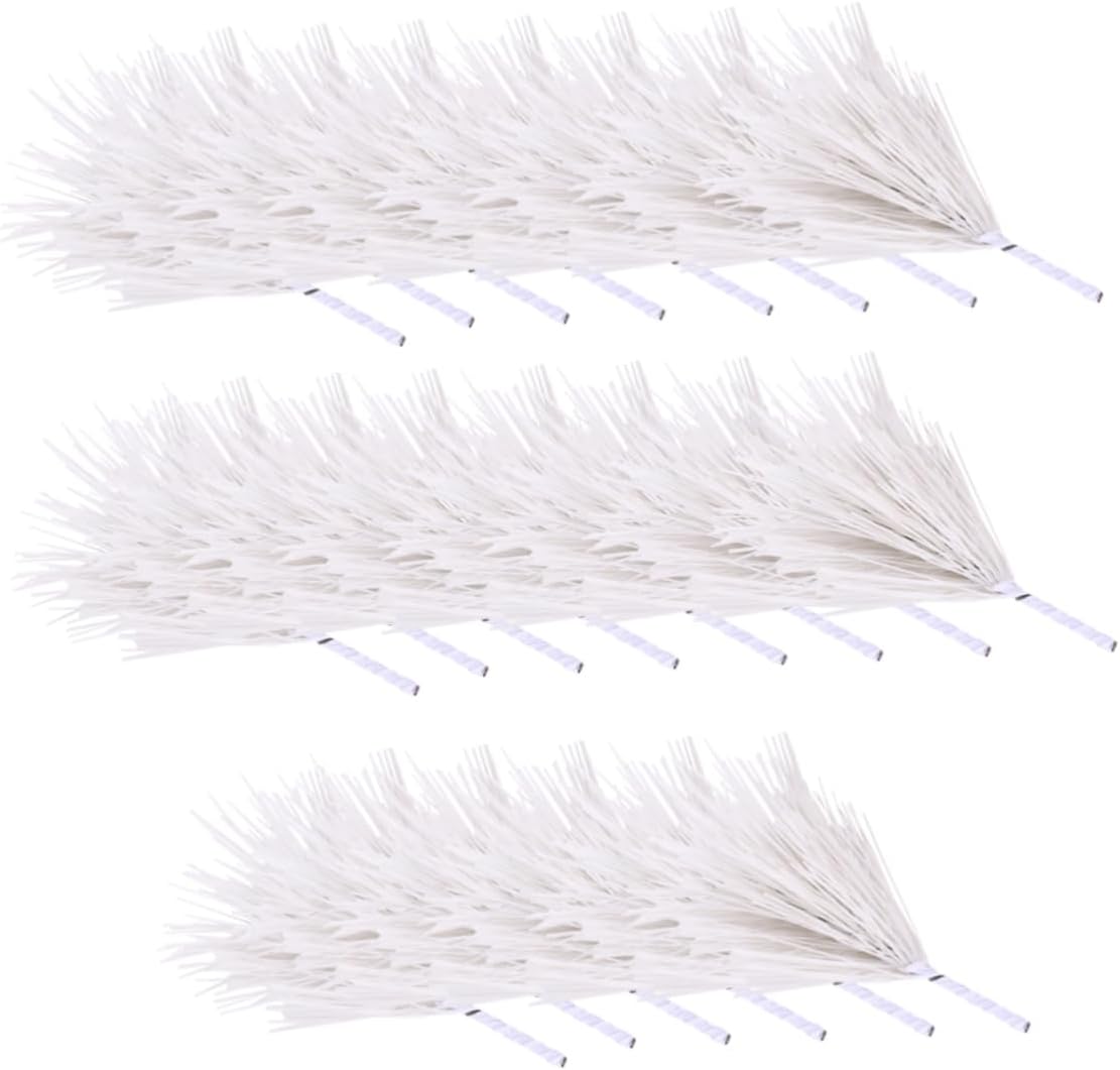 30pcs White Artificial Pine Needles for Christmas Decor Lifelike Pine Picks for Wreaths and Holiday Decorations Simulation Plants for Weddings and Parties