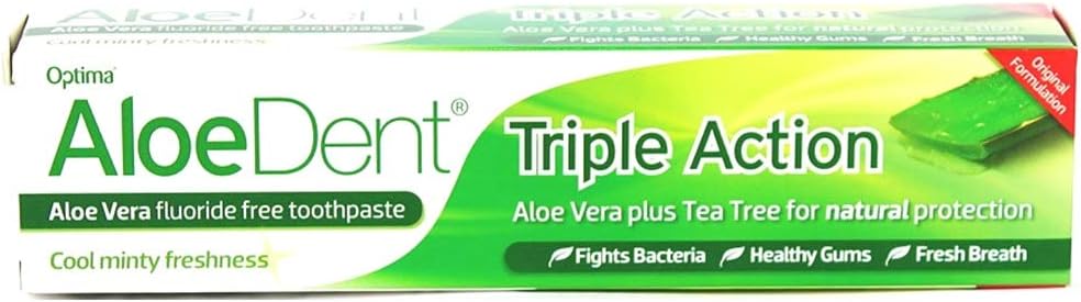 AloeDent Triple Action Fluoride Free Toothpaste 100ml