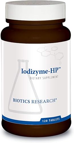 Miniatura 1 de Biotics Research Iodizyme HP Yodo, soporte de tiroides, metabolismo celular, promueve la energía, apoya la función metabólica, T3, T4, TSH 120