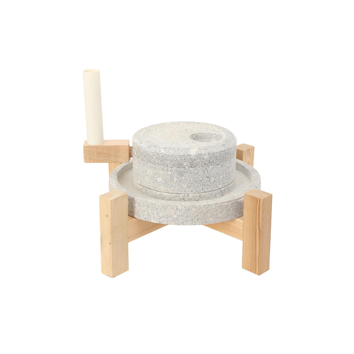 Handgemachte Steinmühle Mühle, Manuell Steinmahlwerk Gewürzzerkleinerer Small Coffee Grinder mit Holzrahmen, Handgemachte Haushalts-Alte Handmühle für Getreide, Bohnen und Gerste (7.8x11.8in)