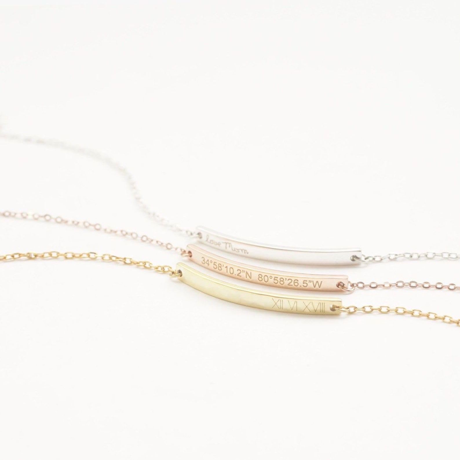 Pulsera de Coordinación personalizada 925 Pulsera de nombre personalizado en plata grabado novia del día de la madre hecha a mano