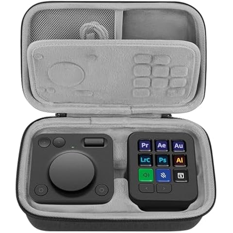 GEEKRIA Creative Console Carrying Case, Hard Shell Protective Travel Bag Compatible with Logitech MX Creative Console (Dark Gray) Cover
