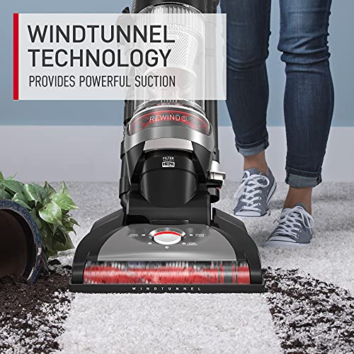 Hoover Windtunnel Whole House Rewind Corded Bagless Upright Vacuum Cleaner, For Carpet And Hard Floors, Uh71350V, Black #TOP4