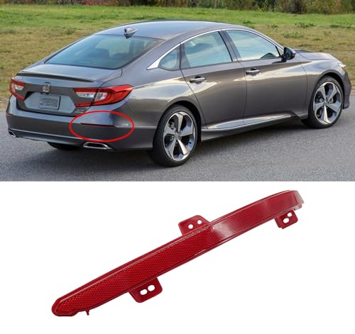 Image of For 2018-2022 Honda Accord Rear Bumper Reflector Right-Passenger side RH | For 2018-2022 Honda Accord Rear Mounted Bumper Reflector Right-Passenger side Red Marker Lights Lens Trim reflective effect