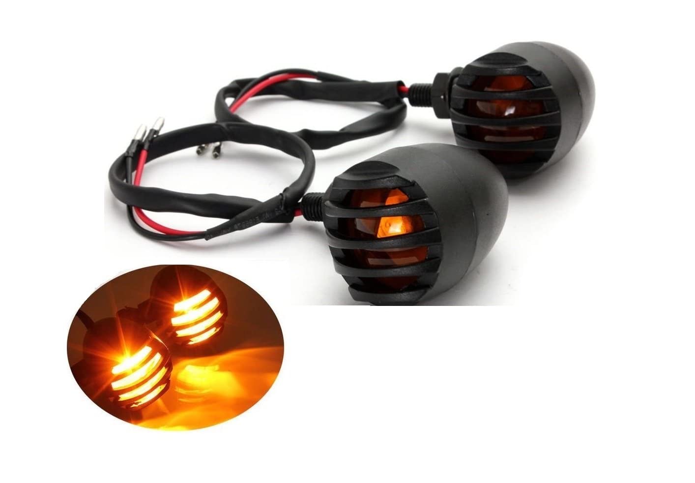 Non-Breakable Metallic LED Bike Turn Indicator Bulb Lights for Universal for Two Wheelers - Pack of 2/Yellow