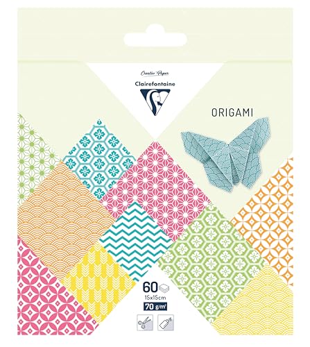 95636C - 60 Feuilles de Papier 70g-m² collection Automne, Format 15x15cm, 30 Motifs Colorés