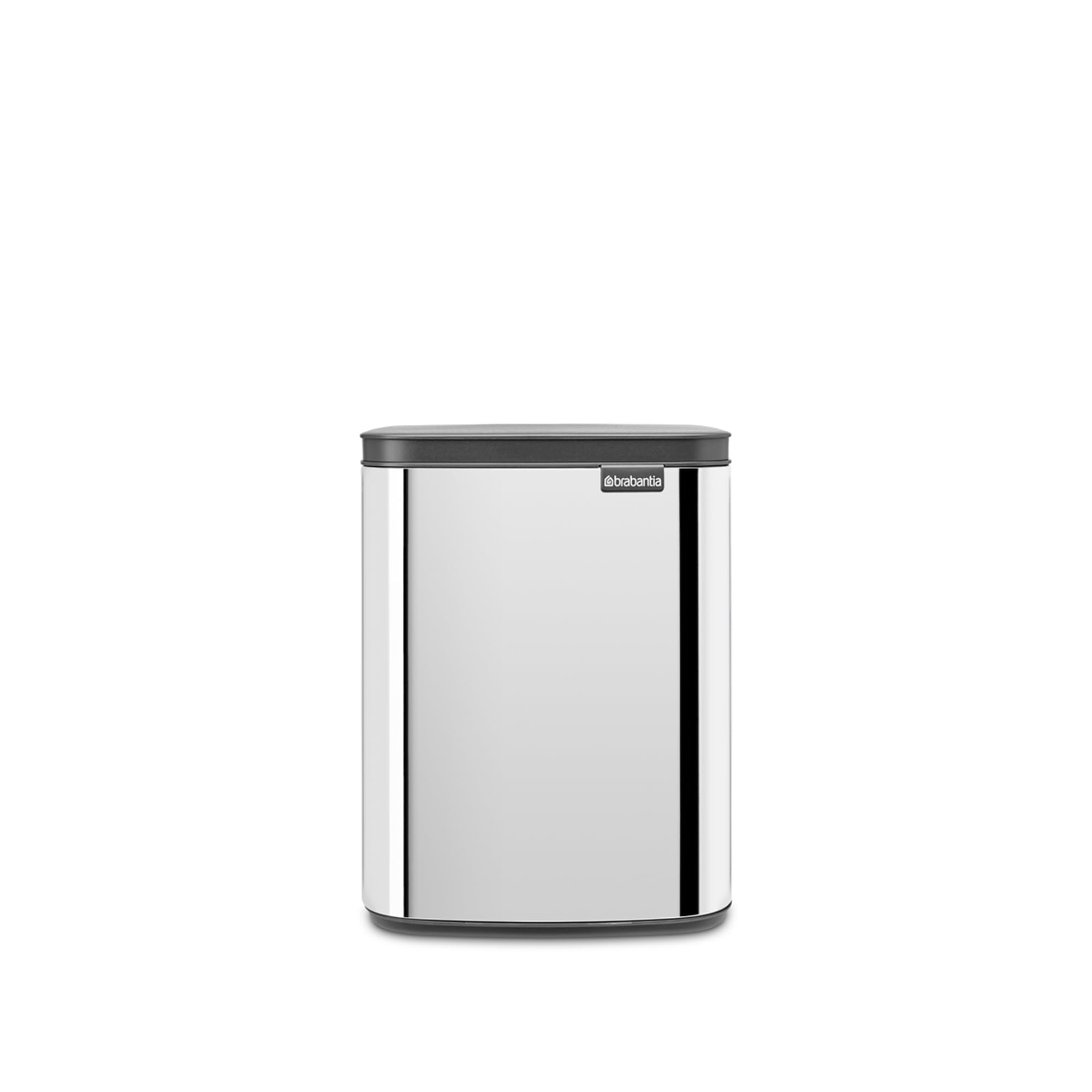 Brabantia Brilliant Steel - Bo Waste Bin 7L - Small & Stylish Rubbish Bin - Easy Open And Soft Closing Lid - Hygienic & Space Efficient - Wall Mountable - For Bathroom, Toilet, Home Office