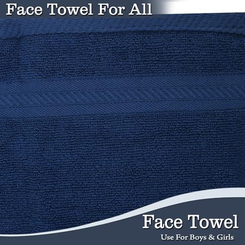 Image of F2L Ring Spun Cotton Soft Multipurpose Towel Set (13 X 13 Inch, Blue) -6 Pieces