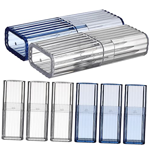 LALAFINA 8Pcs Transparent Mini Organizer Storage Boxes Portable Cotton Swab and Toothpick Containers for Easy Identification and Stylish Desktop Organization