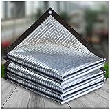 Reflektierendes Aluminett-Schattenstoff, 75 % UV-Schutz, Auto-Markise, Sonnendach mit Ösen für Terrassen, Gärten, Blumen und Pflanzen, Silberne Netzabdeckung