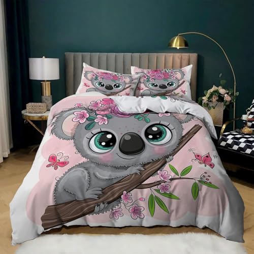 Housse de couette 240x260 microfibre avec 2 taies à motif fleurs - 2