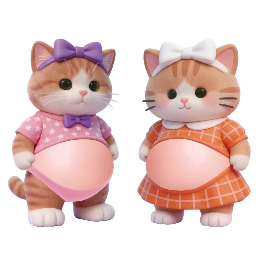 犬・猫 お腹ぷにぷに 3D立体シール マシュマロ素材 もっちり柔らかい ぷくぷく…
