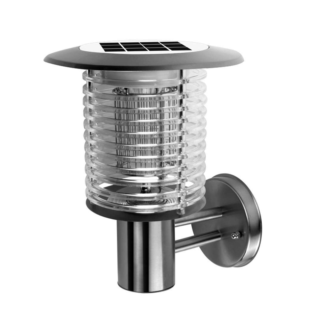 Mosquito Trap Lámpara para Matar Mosquitos con energía Solar para Exteriores, lámpara de Pared Bug Zapper, matamoscas Impermeable, función Dual: Asesino de Insectos y luz de jardín Combinados�? Modo