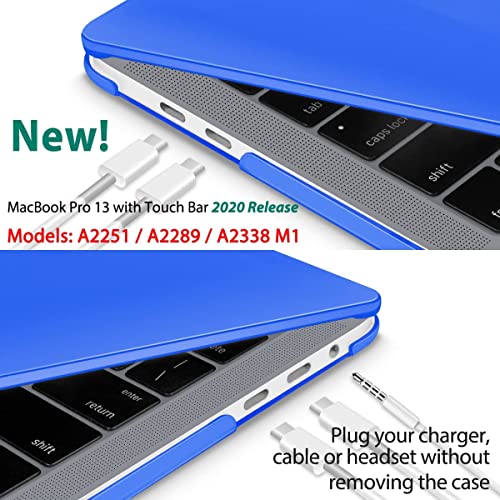Image of SwooK Moca Case for M2 MacBook Pro 13 Inch with /Without Touch Bar Plastic Hard Shell Case Cover with Keyboad Dustplugs Trackpad (Dark Blue)