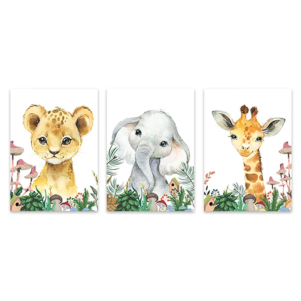 Nacnic Elefante Animale Sorridente Variopinta Stampe Di Poster Da Parete Per Camera Dei Bambini