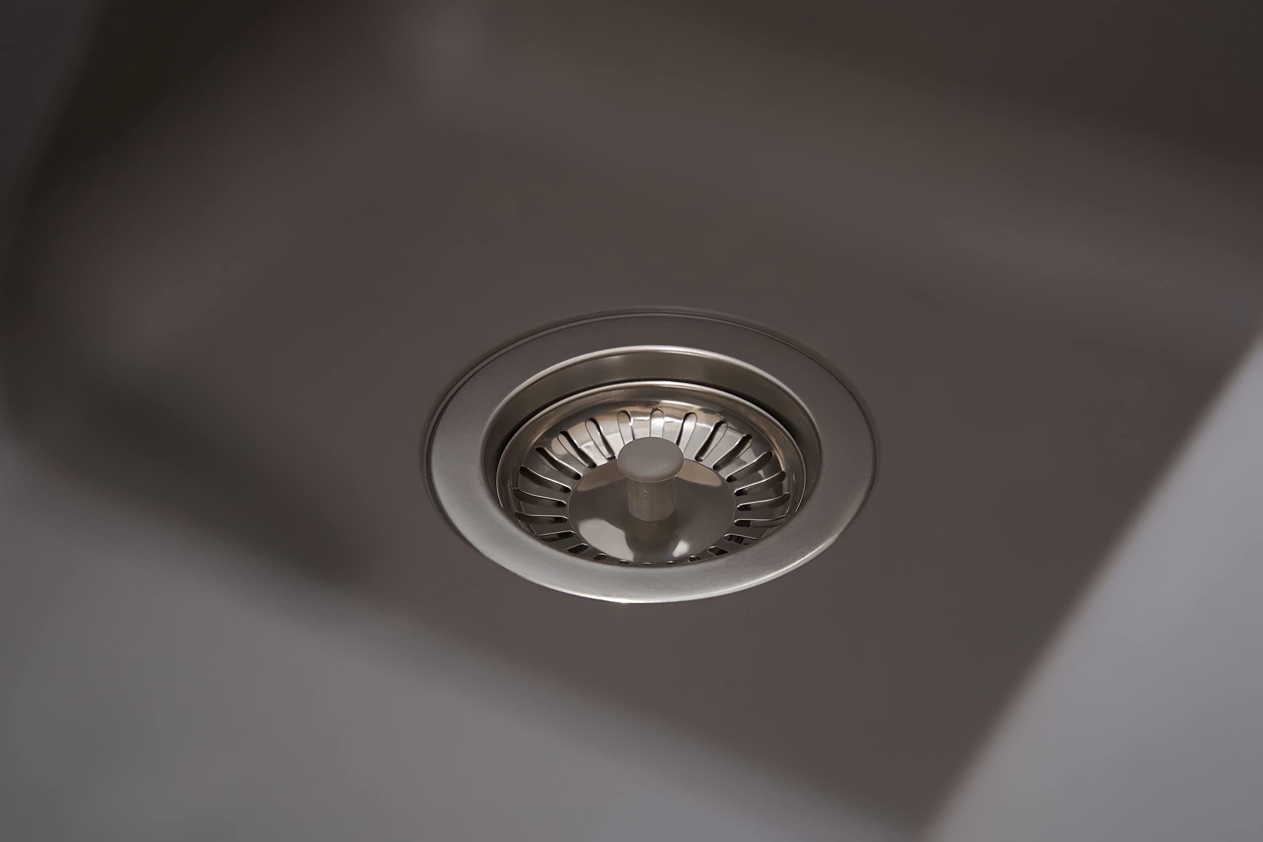 Respekta fregadero de cocina Denver de mineralita en gris cemento/Fregadero empotrable de 1 cubeta en 86 x 50 cm/Lavabo adecuado para armarios inferiores de 60 cm de ancho