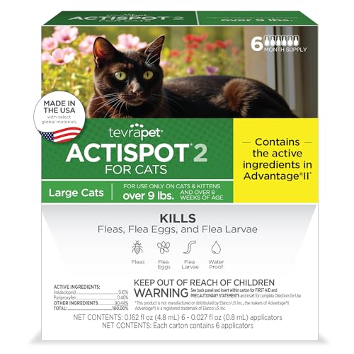 TevraPet Actispot II Flea Treatment for Large Cats 9+...