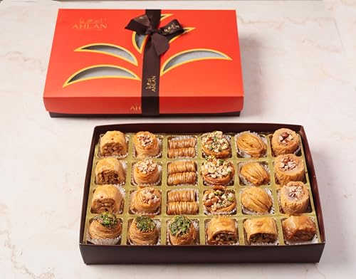 Image of AHLAN Mediterranean Baklava Assorted Box | Hamper of Turkish Baklava Sweets | Gift for Gourmet Enthusiasts (Box of 24)