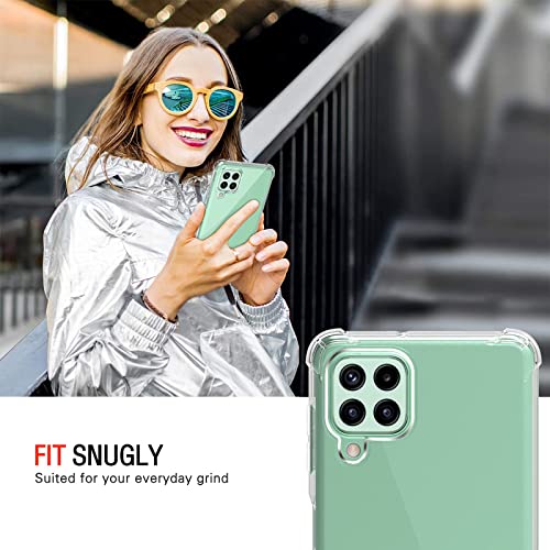 Image of Lustree Back Cover Transparent Case Compatible with Samsung Galaxy M32 4G | Clear + TPU Case with 4 Corner Air Cushion Protection & Camera Protection | Slim& Stylus Cover