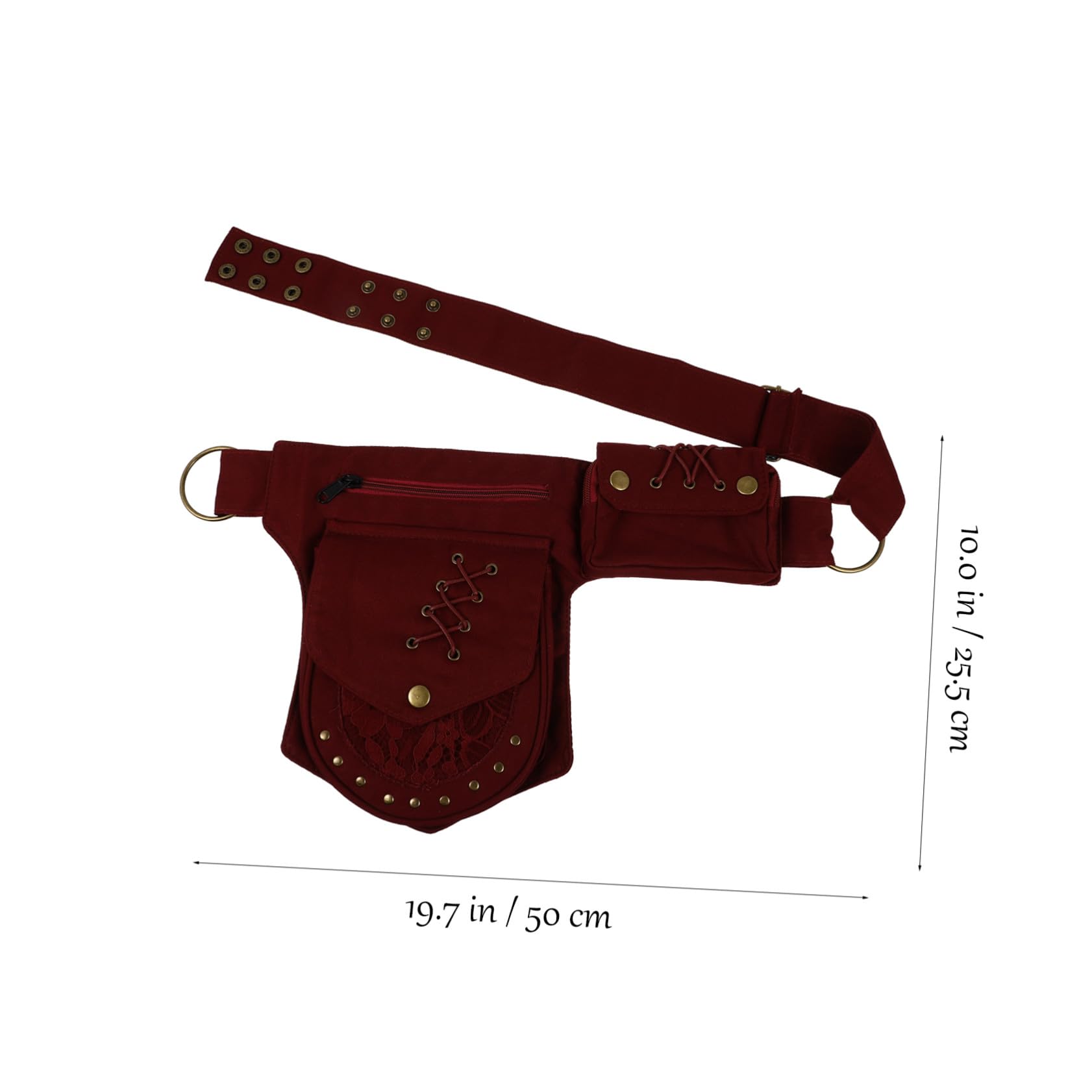 SOIMISS Pochette Téléphone Portable Ceinture Vintage en Tissu Coton Multi-poches, Style Rétro Décontracté, Bandoulière Amovible, pour Running et Jogging