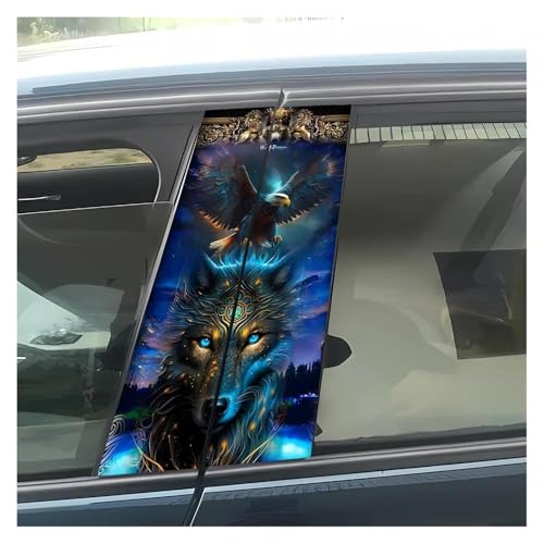 Autocollant voiture loup pour masquer les rayures de portière style anime