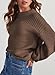 Dokotoo Womens Long Sleeve Knit Sweater Casual Solid Color Crew Neck Fall Sweaters for Women Trendy 2025 Outfits Chocolate Brown Fall Clothes Clothing Winter Oversized Pullover Top Jumper Medium