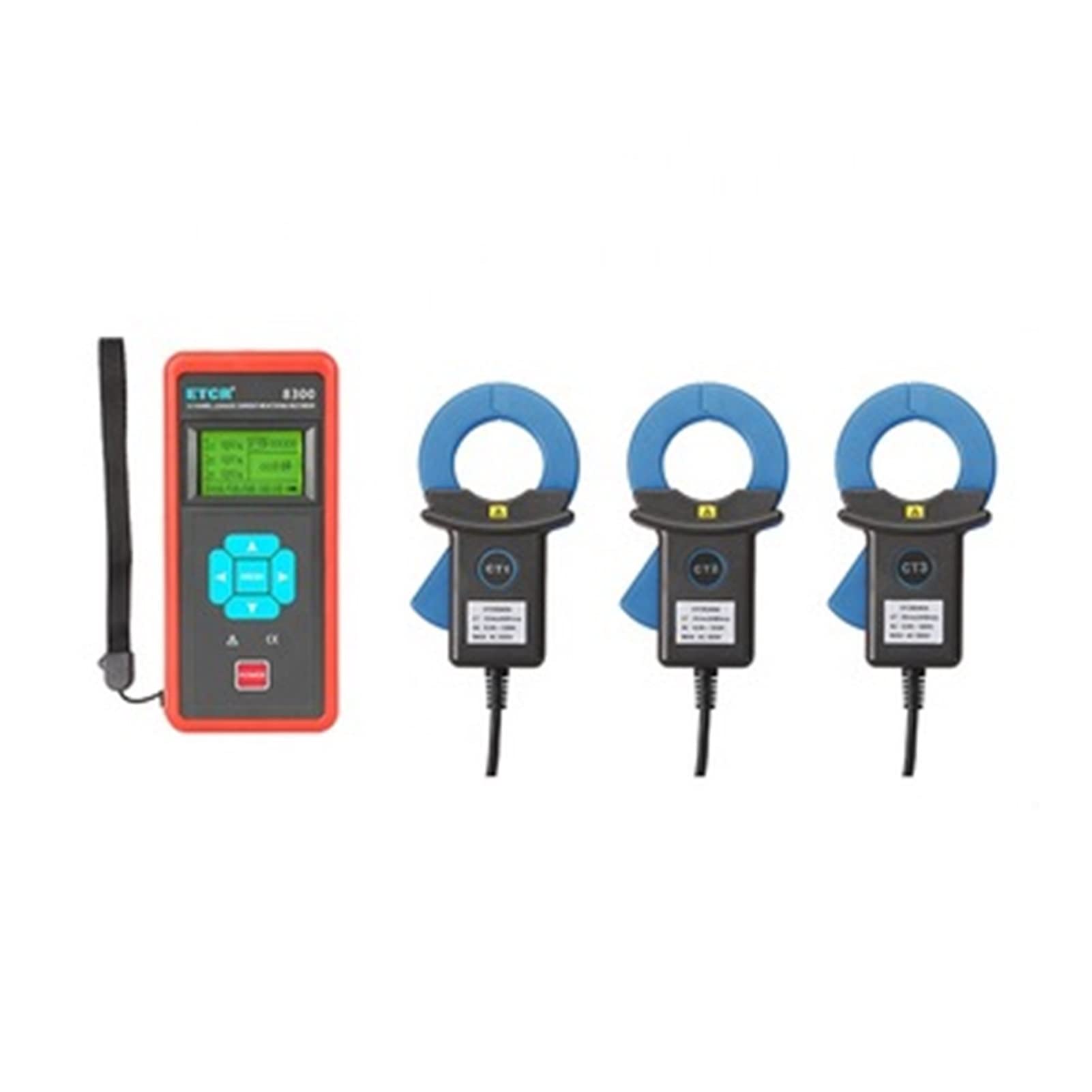 ETCR8300-040A 0 MA-500A Enregistreur de courant de fuite à trois canaux for surveiller les défaillances des fuites intermittentes