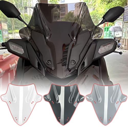 WOOGA ウインドシールド バイク スクリーン 風防 メーターバイザー カウル 保護 適用車種 ヤマハXMAX 125/250/300 X-MAX125 X MAX 250 X MAX 300 2023 2024 (黒い煙)