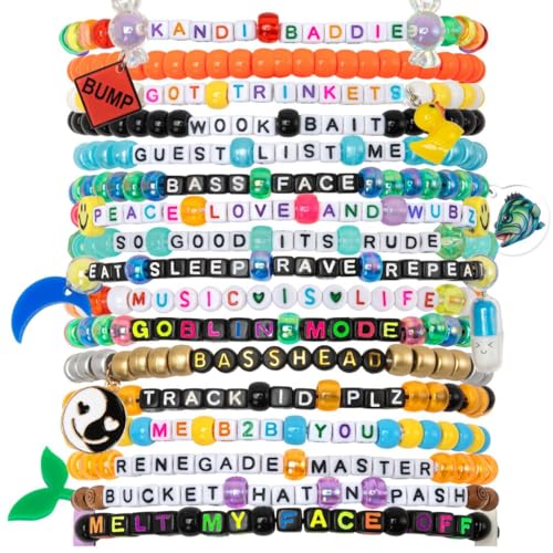 KANDI BAR 'EDM Life' Collection (13 Rave Bracelets)