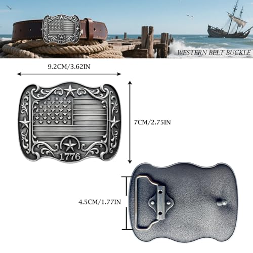 Cowboy Belt Buckle for Men Women Vintage Rodeo Texas Map 1836 Longhorn bull Western Belt Buckles