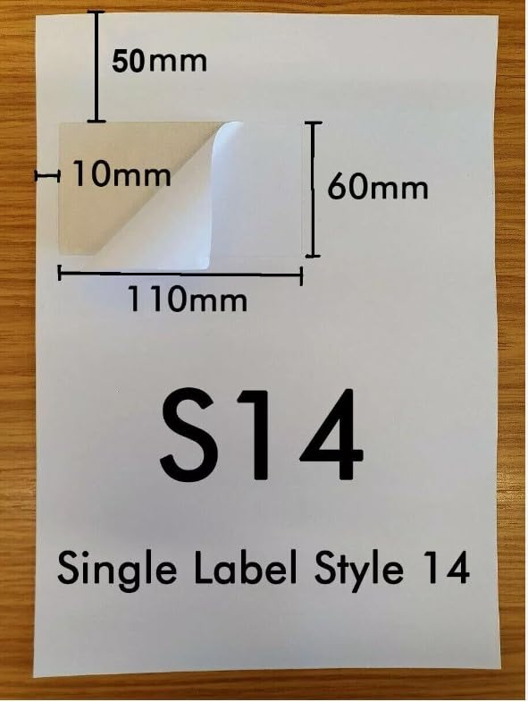 Shakmods 1000 X S14 Ebay/Amazon A4 Integrated Labels 110x60mm (S14/G14) Address Peel Off Pack of 1000 A4 Sheets