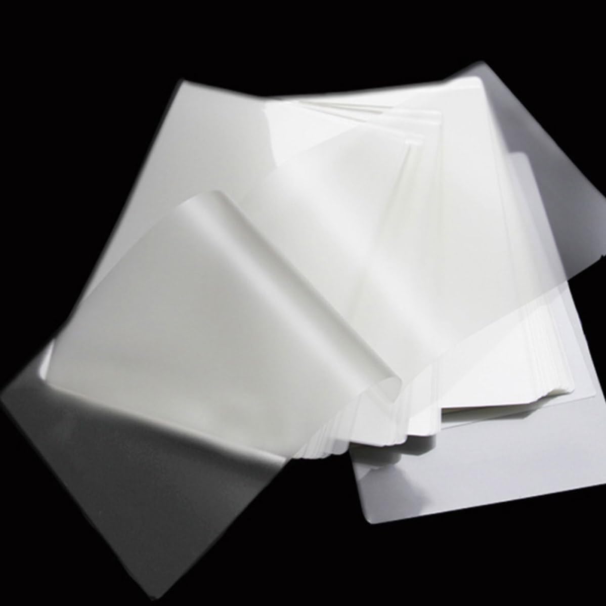Abaodam 100 Feuilles de Plastification Thermique Universelles Blanches Pet, Film de Scellage Photo Solide et Étanche, 100 Pièces pour Bureau et Magasin