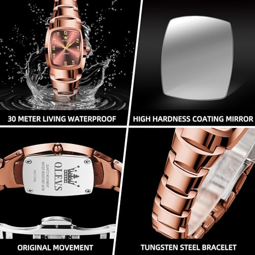 Image of OLEVS Watch Women Luxury Stainless Steel Small Wrist Dress Waterproof Analog