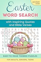 Easter Word Search Travel Size: Pocket Book 4x6" - Large Print Themed Puzzles with Joyful Easter Quotes and Bible Verses for Adults, Seniors, Teens - ... Size Words Search Books 4x6" for Travel) B0F4353RPW Book Cover